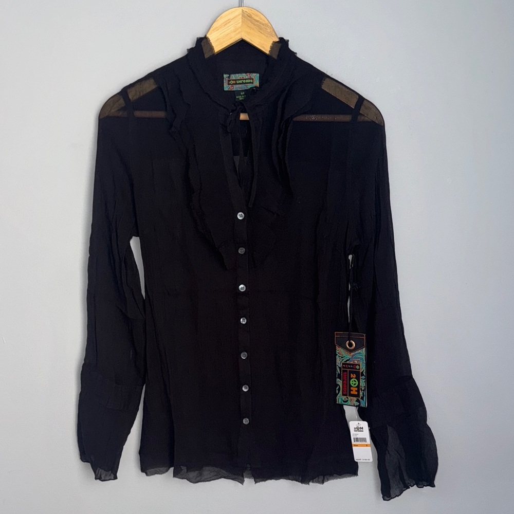 20H Threads Black Silk Blouse